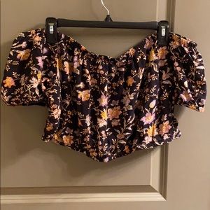American Eagle Floral Off the Shoulder Crop Top